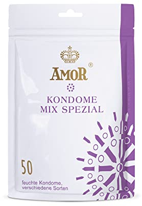 Preservativos AMOR Premium Mix Special, gran variedad, paquete de muestra, Ø 53/54 mm, paquete de 50