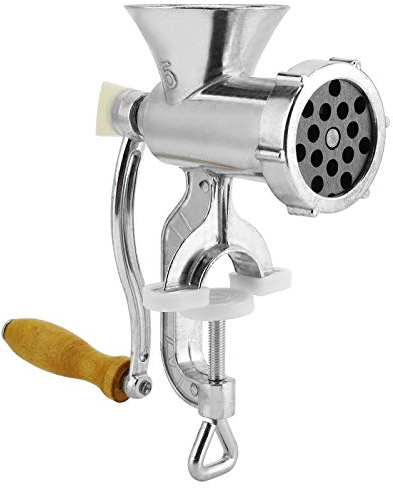 Manual Meat Grinder,Aluminum Alloy Hand Operated Meat Grinder Sausage Filler Meat Grinding Machine Cast Iron Kitchen Pork Mincer Sausage Maker,for Pork Beef Fish Chicken Rack Pepper