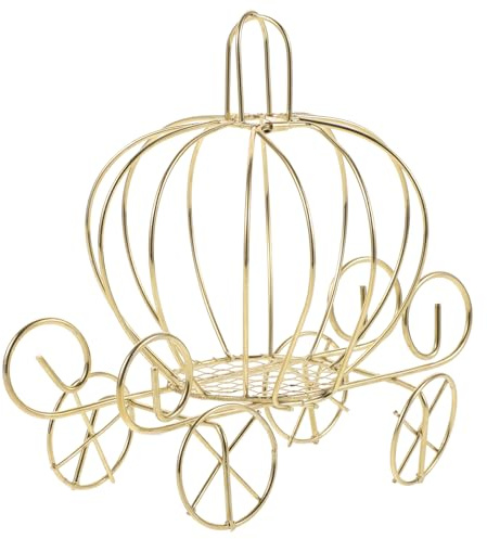 IMIKEYA goldene Kürbiskutsche Süßigkeiten Box Deko Metall Kürbis Wagen Mittelpunkt Tischdekoration Kürbiskutsche Prinzessin Kürbiswagen für Halloween Weihnachten Hochzeit Geburtstag