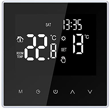 Irishom Smart Thermostat Digitaler Raumthermostat Fußbodenheizung Programmierbar 16A LCD Touchscreen Wandthermostat mit Internen Sensor und Bodensensor