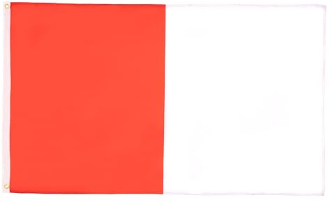 AZ FLAG Drapeau Rouge et blanc 90x60 cm Polyester 100D 2 Œillets | Usage intérieur et extérieur Drapeau décoratif deux couleurs coutures doubles et bords renforcés avec œillets métalliques
