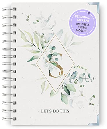 Tagesplaner A5 personalisiert mit Name und Spruch, To-Do Liste, Aufgaben planer, undatierter Kalender, personalisierbarer To Do Planer, Terminplaner ohne Datum, Notizbuch Organizer, Eukalyptus