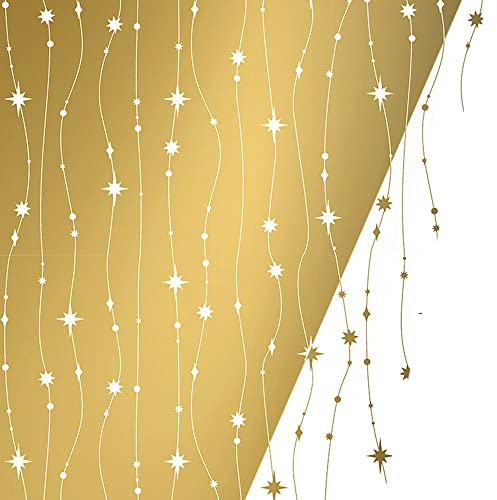 Geschenkpapierrolle XL Skyfall gold (Vorderseite) / Skyfall weiß (Rückseite) 70 cm x 175 m | Secare Geschenkpapier große Rolle | HUTNER