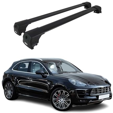 OMAC Aluminium Dachträger Querträger für Mitsubishi Outlander III 2013-2021 – City Crash – ISO/PAS 11154:2006 – Abschließbar – Max. 75 kg – 2 Stangen Schwarz