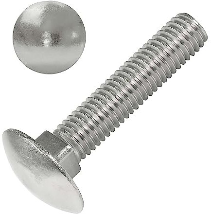 SCREW REBEL Flachrundschrauben mit Vierkantansatz, DIN 603, Edelstahl A2, M8 x 25, 100 Stück Schlossschrauben V2A