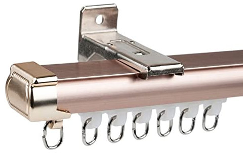 ANSNOW Deckenvorhangschiene, Extra Lange Gerade Vorhangschiene, Vorhangstange 1,5 Mm Dick, Decken- Und Wandmontage/E Wandmontage/140Cm