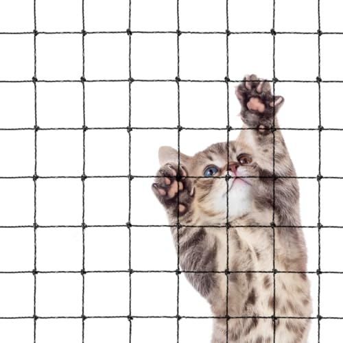 Morimoe Katzen-Balkonnetz, Stahldraht-verstärkt, Anti-Fall-Zaun, Sicherheitsnetz, extra stark (3 x 10m)