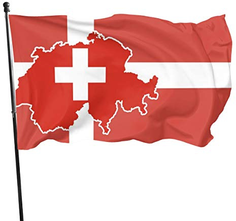 Drapeau de la Suisse - 1,5 x 0,9 m - Durable - Pour maison, cour, décoration d'intérieur - Décoration saisonnière en hiver - Pour la maison, l'extérieur, la cour