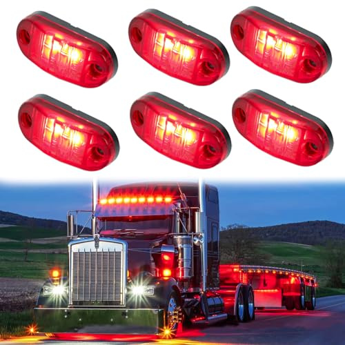 DREAMIZER LED Luci Laterali per Auto, 12V-30V Lampada Indicatore, Indicatore anteriore laterale, 6 Pezzi luci di posizione per Rimorchio, Furgoni, Roulotte, Autocarri, Camper, Autobus, Pickups