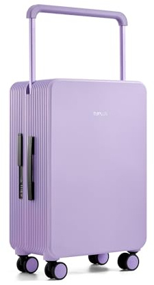 TUPLUS Koffer Trolley ABS Reisekoffer mit 4 Rollen Handgepäck Hartschale Rollkoffer Mittelgroß, Balance Serie(55,5cm-33L,Violett)