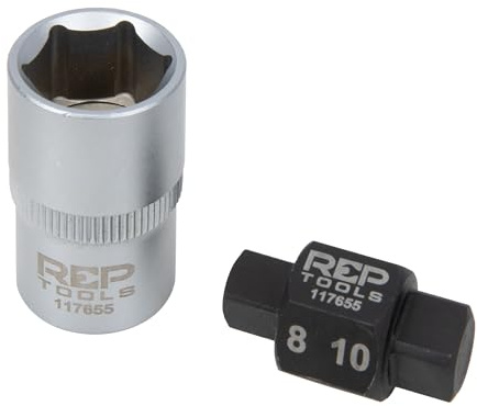 RepTools Ölablassschraube Werkzeug 8mm und 10mm Vierkant Schlüssel | passend für Ford Mazda Renault Peugeot Volvo