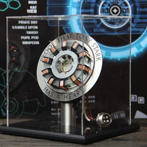 Euvdora 1: 1 DIY Modello Arc reattore MK2 Telecomando Luci Acrilico scatola di visualizzazione Tony stark Cuore Lampada Petto Giocattoli fatti a mano