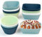 Moules à muffins en silicone Réutilisables Moules - 24 pièces Moules à cupcakes Trois modèles Rectangle,Carré,Cercle,Sans BPA Moules à gâteaux en silicone pour gâteaux,crème et pudding