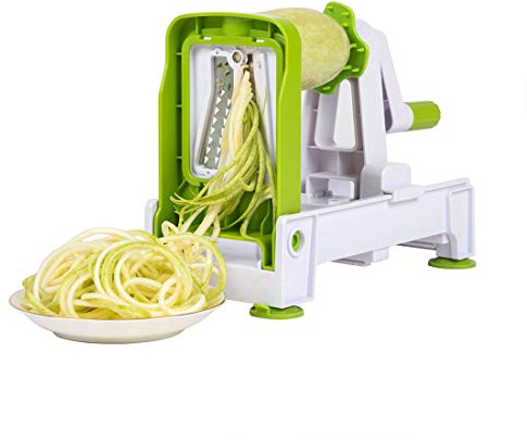 Picadora de verduras, cortadora de verduras en espiral, cortadora en cubitos, rallador de queso giratorio, cortadora de verduras, espiralizador de cuchillas, cortadora en espiral de verduras más resis