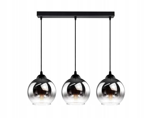 FKL DESIGN Home Deco Deckenlampe Pendellampe Hängelampe Wandlampe Tischlampe Leuchte Pendelleuchte Kugel Schwarz Kupfer Transparent 840