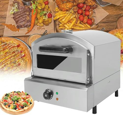 GFXYQPDNV 2000 Watt Forno Elettrico per Pizza con Termometro, Doppio Strato Tostapane in Acciaio Inossidabile, Controllo della Temperatura 350 ℃, Forno Controsoffitto in Vetro BBQ Ali