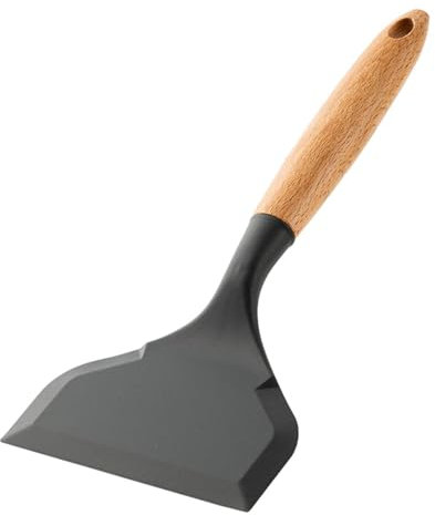 Silicone Spatula Turner - Silicone Spatula Turner, Silicone Kitchen Utensils | Non Scratch Silicon Spatula with Wooden Handle, Food-Grade Silicone Spatula for Fried Egg Pizza Meat Pie and Steak