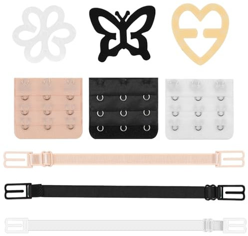 Arcjunys BH Träger Clip Rutschfester BH Clips für BH Träger Rücken BH Verlängerung 3 Haken Verstellbarer Bra Strap Clips BH Klammer Rücken für Damen volle Körbchengröße 9 Stück
