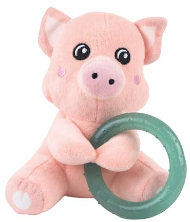 Webbox Pinky das Schwein – Plüsch-Hundespielzeug mit Quietschring für Welpen