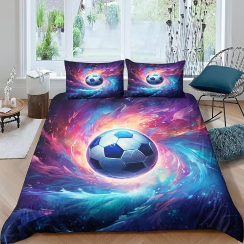 Copripiumino E Federa 3D, 240X220 Cm Calcio, Completo Da Letto In Microfibra Ipoallergenica, Resistente All'Umidità, Resistente Agli Acari Della Polvere -74605555906