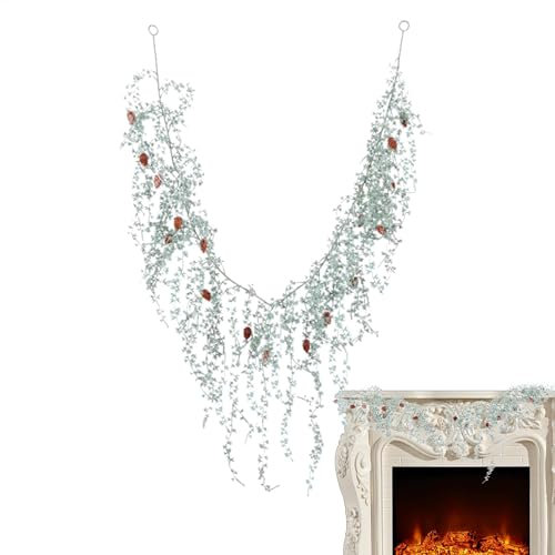 Vigne artificielle de 1,8 m - Lierre artificiel suspendu pour sapin de Noël, décoration d'intérieur, cheminée, rampe, porte ou décoration murale - Lierre artificiel vert - 1,8 m