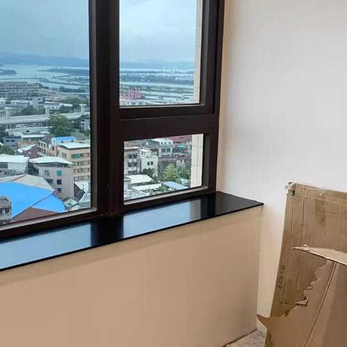 Fensterbankabdeckung aus Aluminium für den Innen- und Außenbereich, wasserdicht, schwarz, Fensterkantenschutz für Balkon, Küche, Einfassung, Verkleidung für Fensterbank, 130 x 40 cm