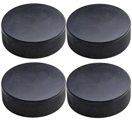 Sulxyi Palet de hockey sur glace pour adulte, palet d'entraînement classique, 4 pièces de 7,6 cm de diamètre, 2,5 cm, construction compacte et pratique sans caoutchouc pour hockey sur rouleau et étang