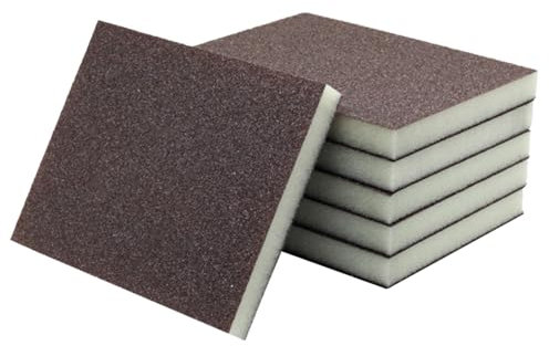 6 Stück Schleifschwamm Schleifmatte Set 60 Körnung Nass und trocken Dual-use Schleifpad Wiederverwendbar Schleifklotz Set Hart Schleifschwamm Waschbar Schleifpad für Holz Metall Wand Möbel