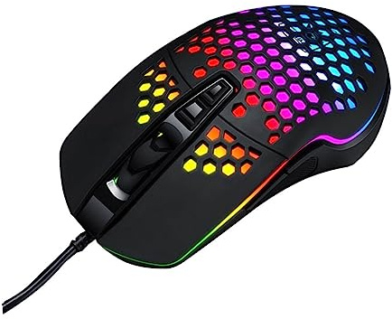 Holibanna Gaming Mouse Glowing Mouse Hollow-Out Design Four-Level Dpi for Playing Computer Games with USB Connector