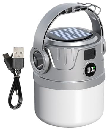 Lanterne Solaire de Camping,Lampe LED Rechargeable Solaire pour Camping - Torche Rechargeable USB Légère - Randonnée, Intérieur et Tente