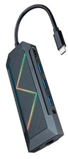 Watio Wave USB C Hub - hub with 9 USB 3.0 ports, RGB lighting, ideal for fast data transfer and versatile connectivity.*
