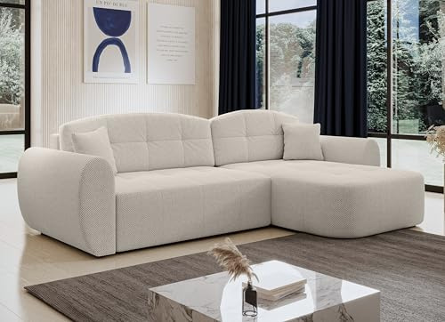 AXLIVING Ecksofa mit Schlaffunktion Nubio 282 cm breit – beige Eckcouch