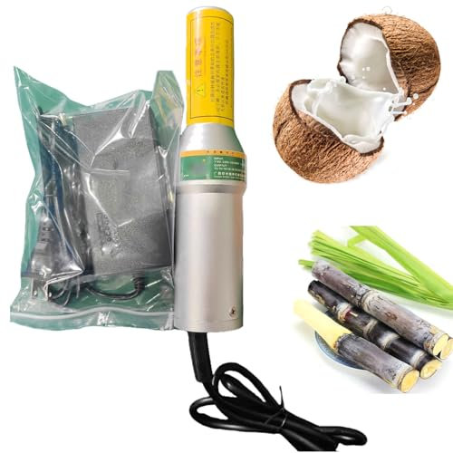 Éplucheur de canne à sucre électrique 80 W, coupe-noix de coco en acier inoxydable, mini éplucheur de canne à sucre électrique, coupe-ananas multifonction, pour noix de coco, citrouille, canne à sucre