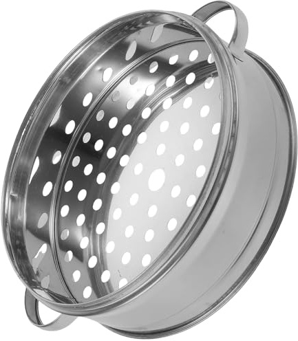Housoutil Vaporera de Acero Inoxidable 20 CM con Asa Cesta de Vapor para Alimentos Vaporera para Bollos y Dumplings Utensilio de Cocina con Orificio de Ventilación Adecuado para Cocina
