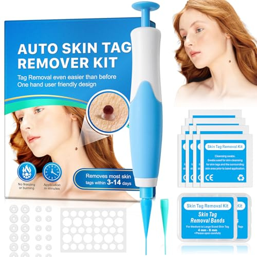 Warzen Entfernungs-Set, Auto Tool Kit Skin Tag Remover, Hautfleckenentfernungsstift für Gesicht und Körper, schmerzfrei und wirksam, einfache, schnelle Warzenentfernung und Hautflecken (2–8 mm)