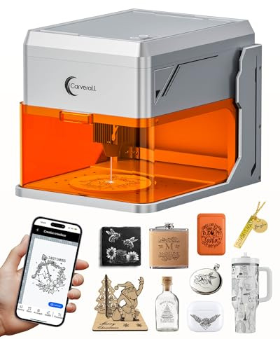 Carverall A1 Pro 10W Laser Graviermaschine mit HD-Kamera, WLAN & KI-Software, Klasse 1 Lasergravierer und Laser Cutter, 0,01 mm Präzision, für Holz, Leder, Glas, Acryl & DIY