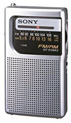 Sony ICF-S10MK2 Pocket Radio with Speaker, FM and AM Reception, Silver