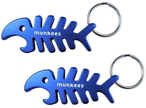 munkees Fiskben nyckelring med flasköppnare, blå