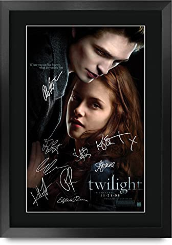 HWC Trading Crepúsculo Actor Robert Pattinson Kristen Stewart Regalos Carteles Impresos Autógrafos Imagen Al Cine Recordaba De Aficionados - A3 Enmarcados