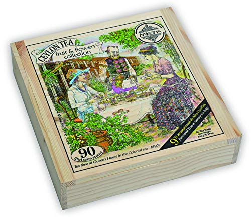 Confezione Regalo Tè Mlesna Ceylon Tea | Scatola in Legno da 90 Filtri | FRUIT & FLOWERS COLLECTION