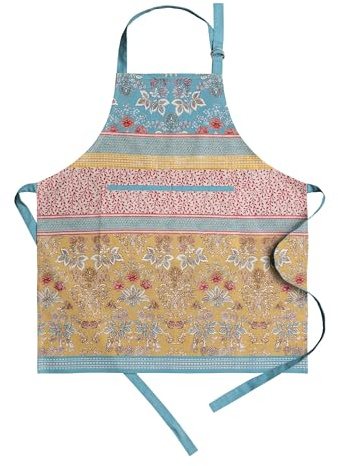 Maison d' Hermine Apron for women with Pocket 100% Cotton 27.50x31.50 1 Piece Adjustable Neck Strap & long ties Apron Men, Chef, Wedding, Cooking, Gardening, Server Spring/Summer (Marquise)