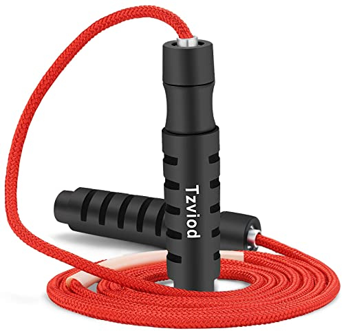 Tzviod Sport Springseil Mit Kugellager - Längen Verstellbar, Rutschfester Atmungsaktiver ABS-Griff - Geeignet für Heimtraining, Gewichtsverlust und Boxen - Fitness für Erwachsene