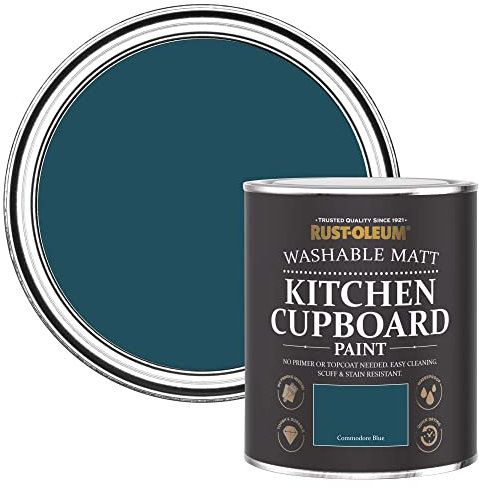Rust-Oleum Blue Kitchen Cupboard Paint in Matt Finish - Commodore Blue 750ml