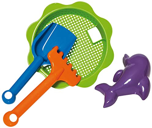 DOHÁNY Sandspielzeug Set Schaufel Rechen Förmchen Sieb 4-TLG. Sand- und Wasserspielzeug