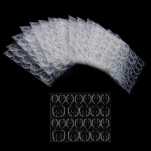 ILamourCar 30 Feuilles 720 Pièces Autocollant d'Ongle de Colle Double Face, Autocollant d'Ongle Adhésif Transparent, Nail Glue Jelly Gel, Onglets Adhésifs pour Ongles à Colle Faux Ongles Conseils