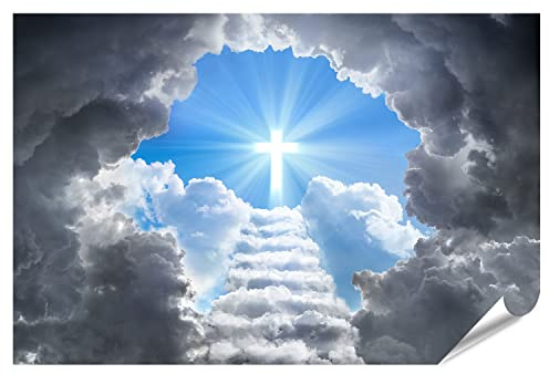 islandburner Bild Poster Treppe Zum Kreuz Licht Ende Des Tunnels Jesus Gott Premium Bilder auf Foto Papier