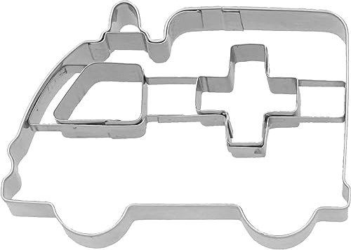 Birkmann, Ausstechform Krankenwagen, 8 cm, Edelstahl, mit Innenprägung, hochwertige Qualität, 189683