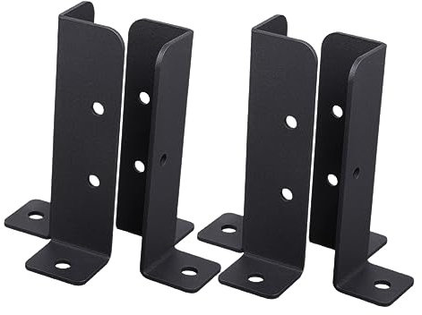ABOOFAN Picket Fence 4pcs Deck Post Base Bracket Iron Anchor Bracket Rust Resistant Fence Post Repair for Terrace Balcony Garden Railing Support