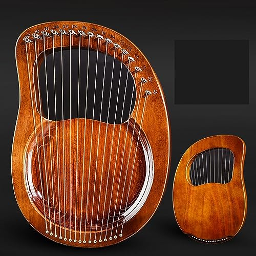 YLWX 16-Ton-Lyre Harfe, 16-saitige Kleine Lyre-Harfe, Tragbare Liraqin-Kleinmusikinstrumente for Anfänger (Color : 16-String-Board-Vintage A)