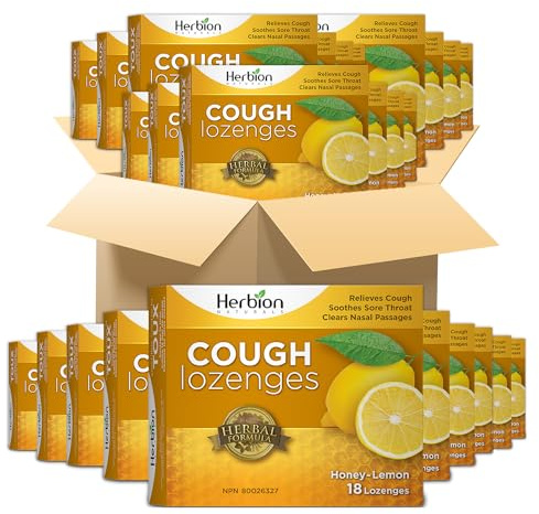 Herbion Naturals Hustenbonbons mit natürlichem Honig-Zitronen-Geschmack, 18 Lutschtabletten - Lindert Husten, befreit die Nase, beruhigt den Hals (48er Pack) | 18 Lutschtabletten - Lindert Husten, befreit die Nase, beruhigt den Hals (48er Pack)